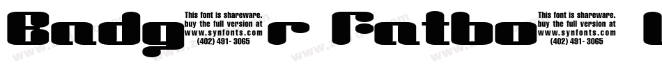Badger Fatboy UNPAID DEMO字体转换